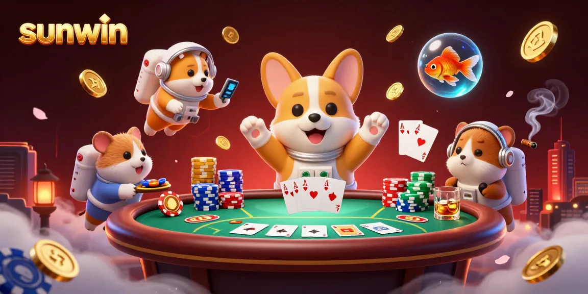 Experience thrilling gaming with sunwin, as 3D characters enjoy a vibrant casino atmosphere.