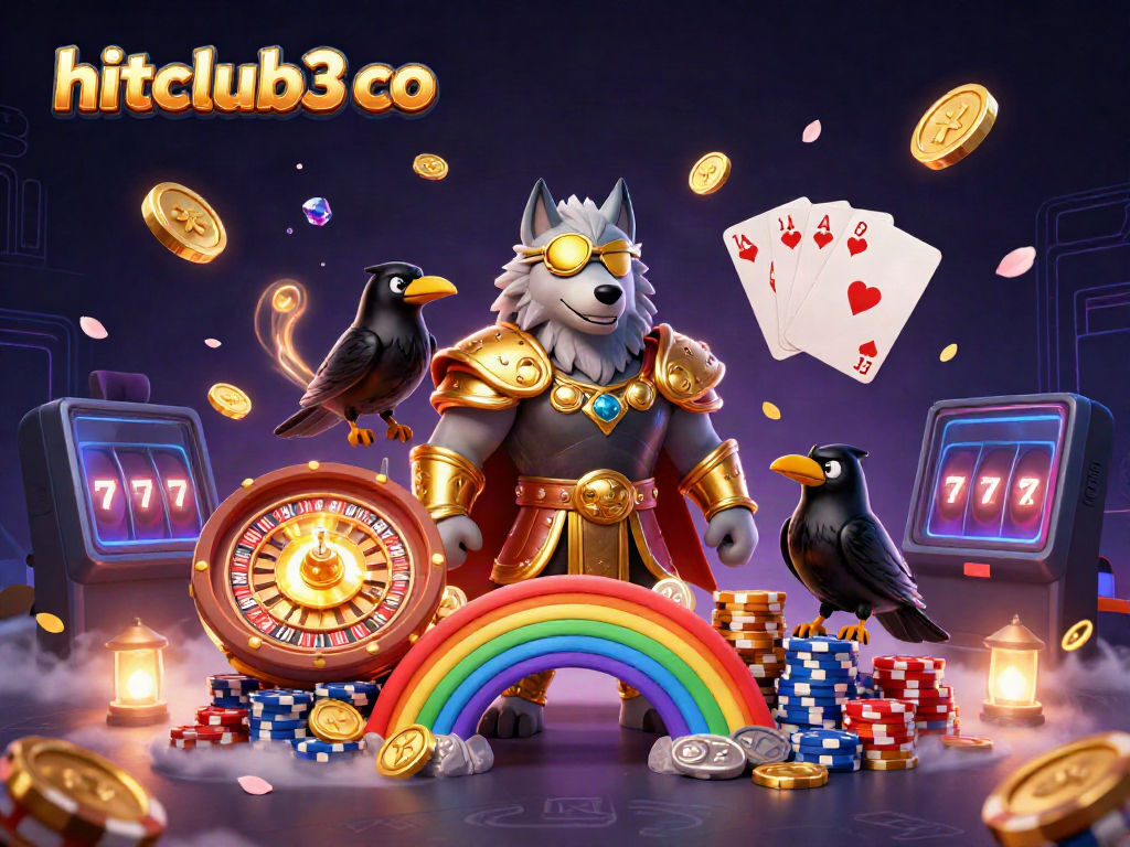 Experience excitement with hitclub3 co, featuring a dynamic casino scene with Norse mythology characters and vivid gaming elements.
